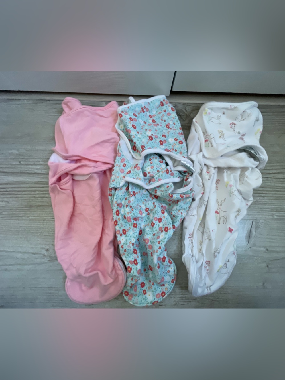 3-Pack Baby Swaddle - Pink, Floral, Cream
